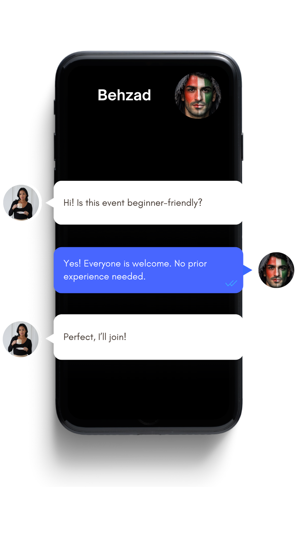Private chat in PlusYar app